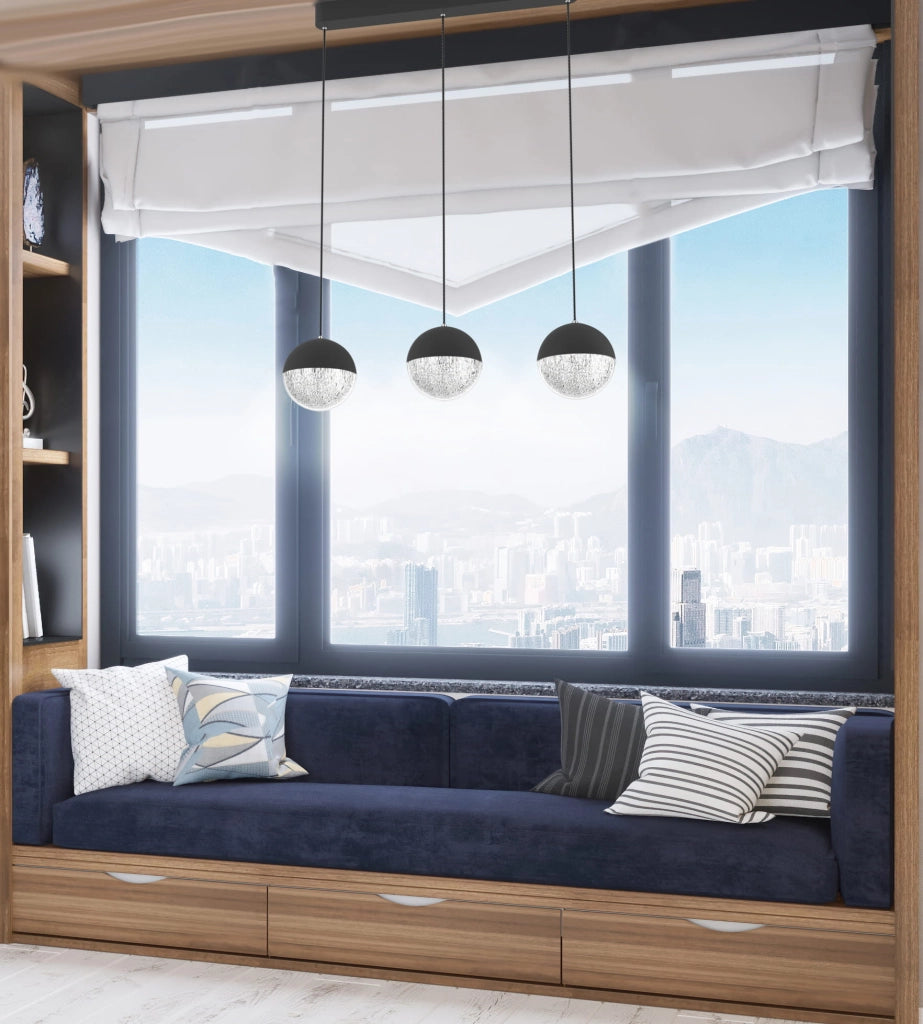 Lampadario Candellux Furni 3 LED 15W 4000K nero acrilico