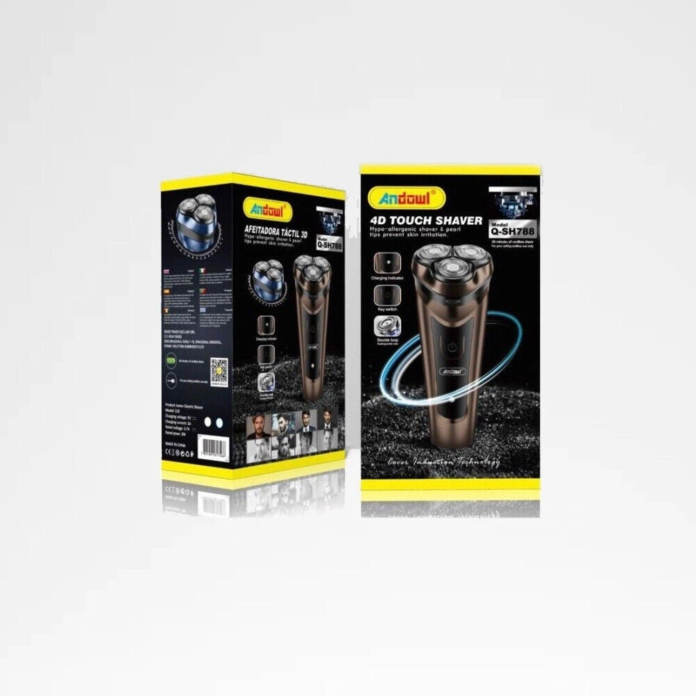 Trade Shop - Rasoio 4d Touch Q-sh788 Elettrico Uomo Senza Fili Indicatore Led 3w Silenzioso -