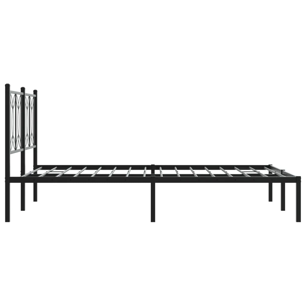 Giroletto con Testiera-Struttura Letto con testiera in Metallo Nero 140x190 cm 384137