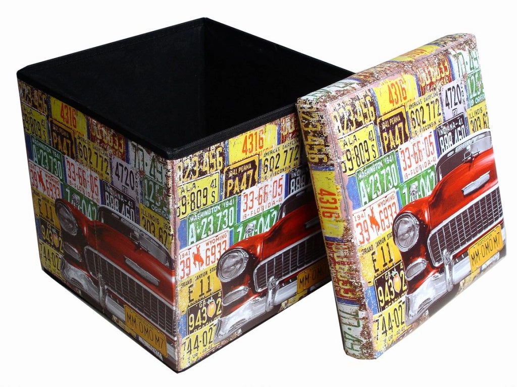 Biscottini Pouf contenitore richiudibile in ecopelle macchina Praticissimo 32x32x32