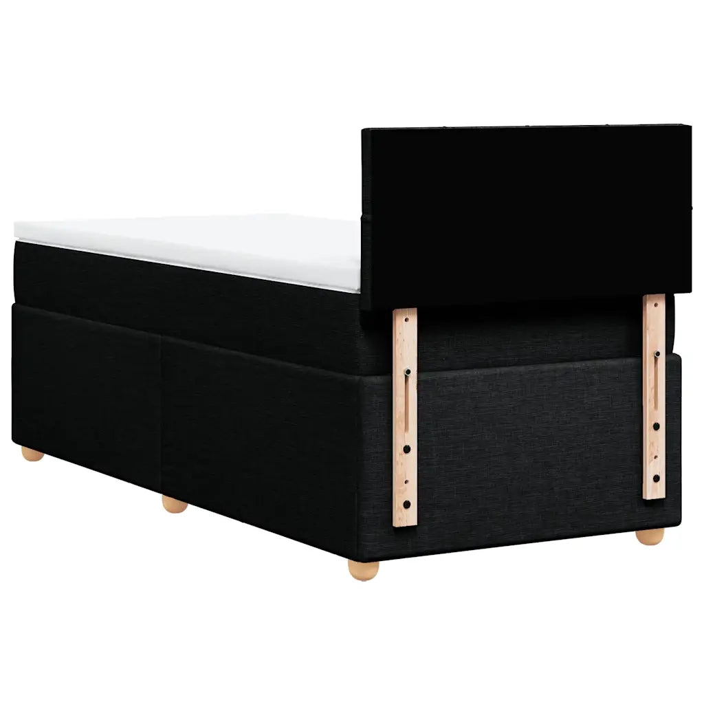 Giroletto a Molle con Materasso-Struttura Letto Nero 80x200 cm inTessuto 839306