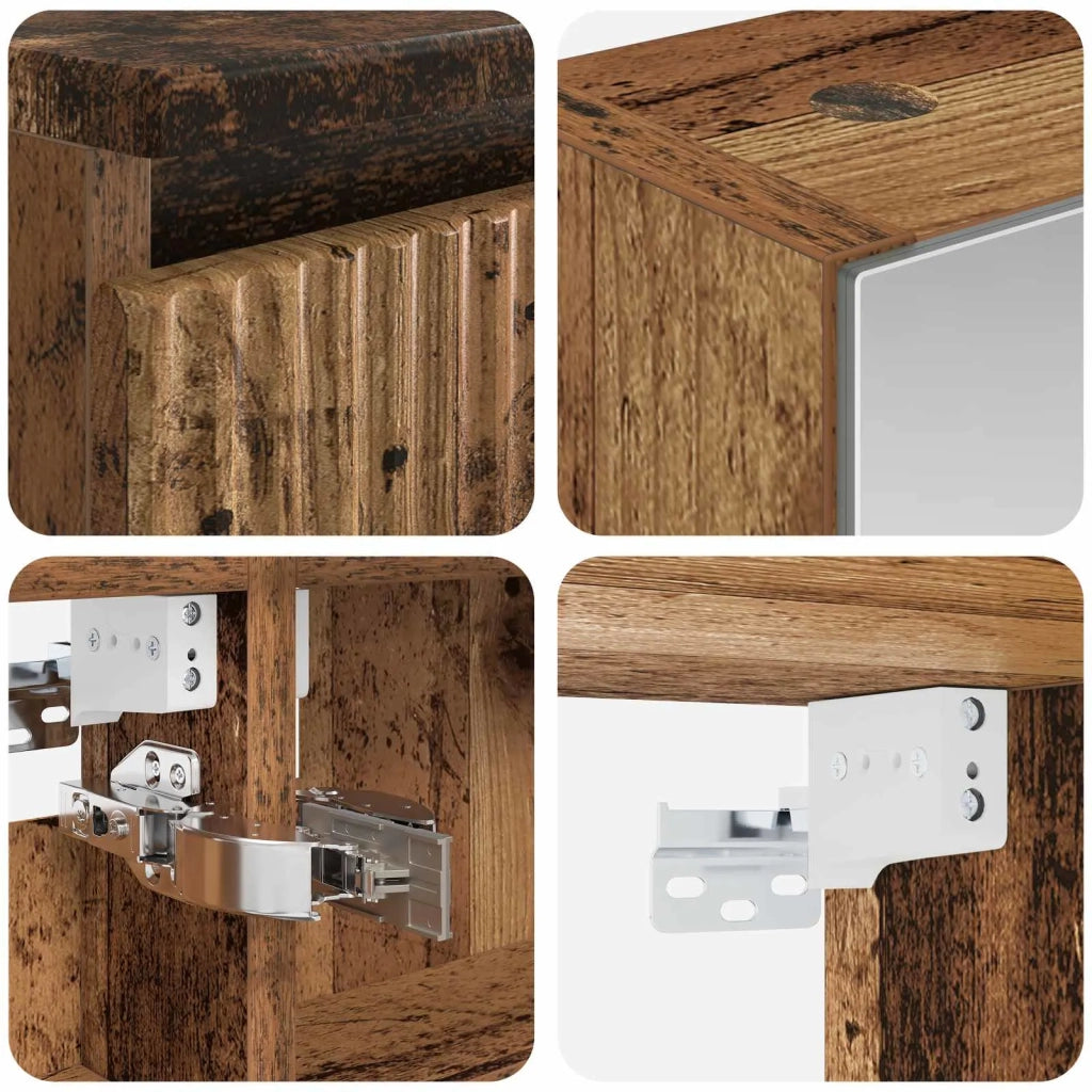 Set di mobili per il bagno 4 pcs Legno antico 3407413