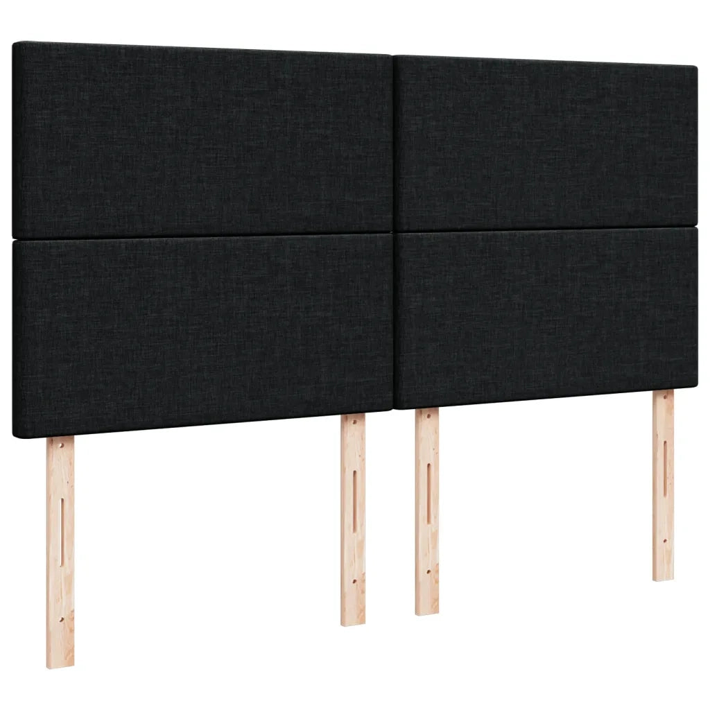 Giroletto a Molle con Materasso Nero 200x200 cm in Tessuto