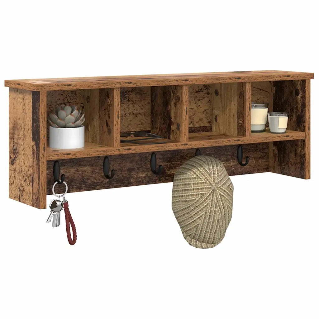 Appendiabiti a muro Legno vecchio 75 x 16 x 26 cm CFW8158889