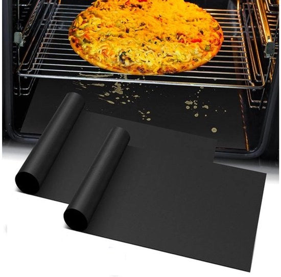 Set di 2 mattonelle per forno in Teflon riciclabili - spessore extra e rivestimento antiscivolo - adatto per griglie elettriche/gas, tostapane e forni a microonde - facile da pulire