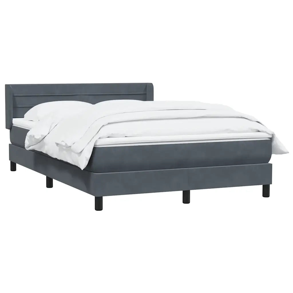 Giroletto a Molle con Materasso Grigio Scuro 160x210 cm Velluto 3318202
