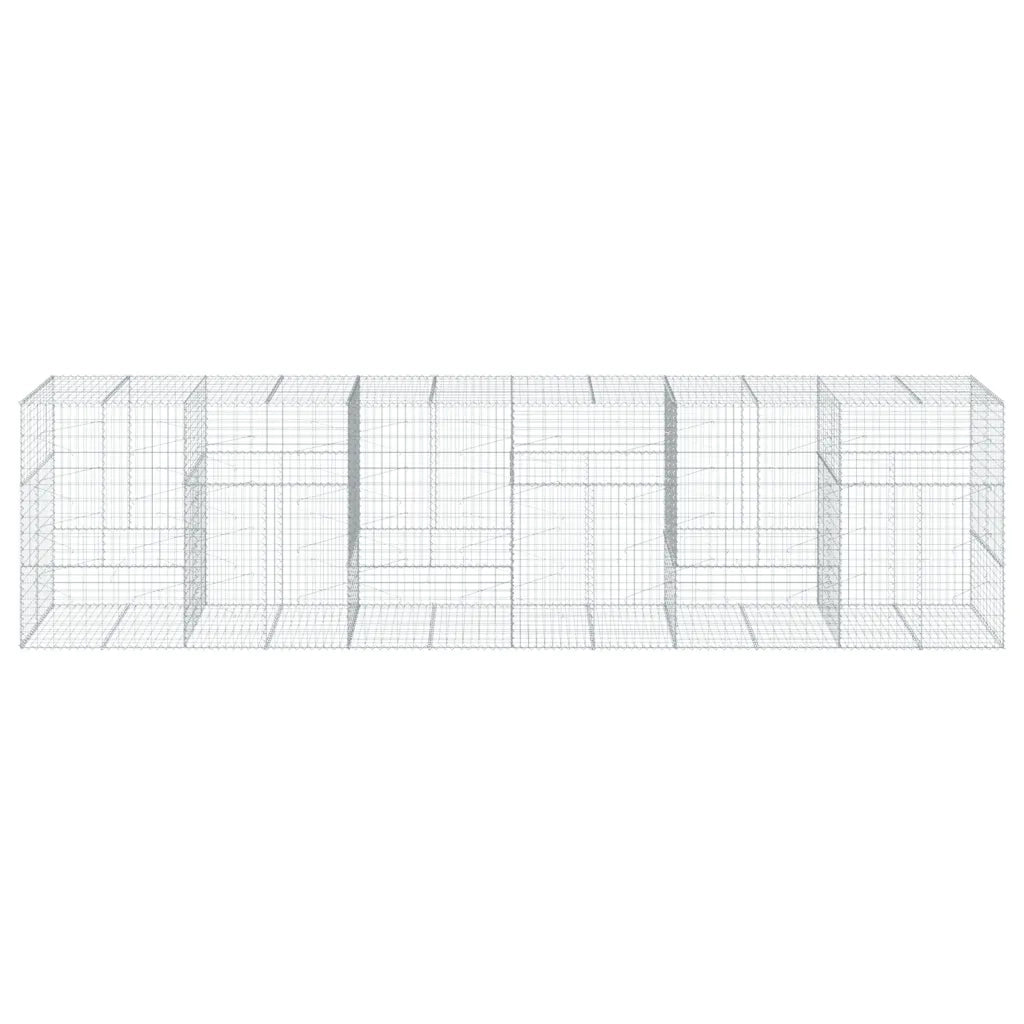 Cesto Gabbione con Copertura 600x100x150 cm in Ferro Zincato 3295218