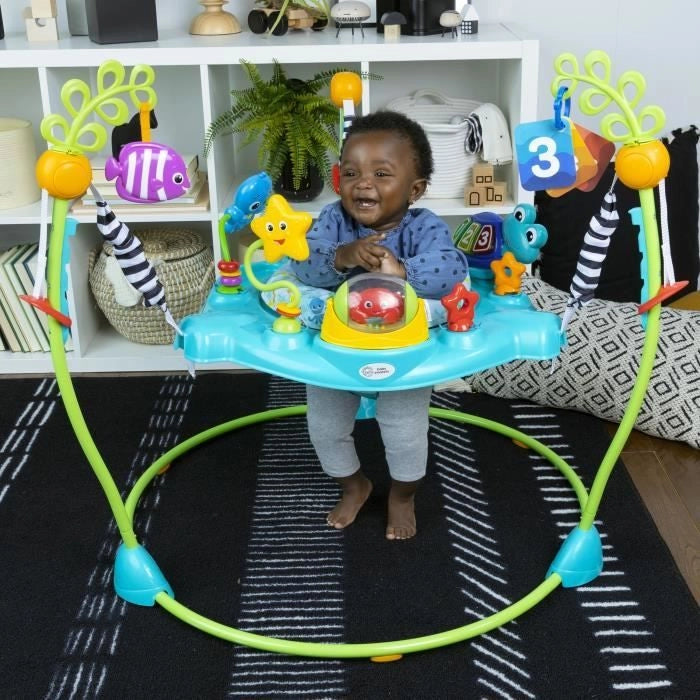 BABY EINSTEIN Ocean Explorers Curiosity Cove 2 in 1 area giochi educativa e gioco da terra, peso massimo 11 kg, da 6 mesi