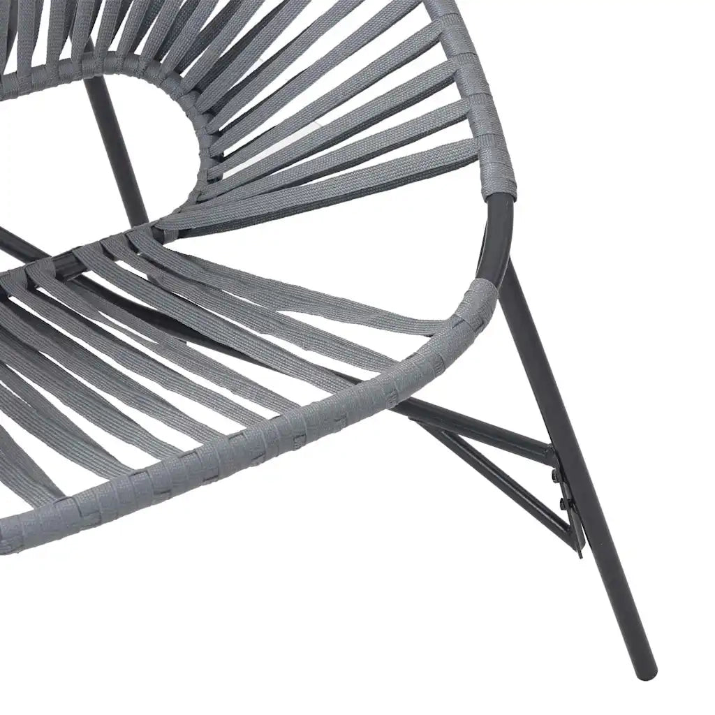 Set di Sedie da Giardino 3pz in Polyrattan Nero e Grigio Chiaro 4009294