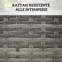 Cesta Contenitore da Giardino e Casa in Rattan con Tessuto Interno, 57x34x62cm, Grigio