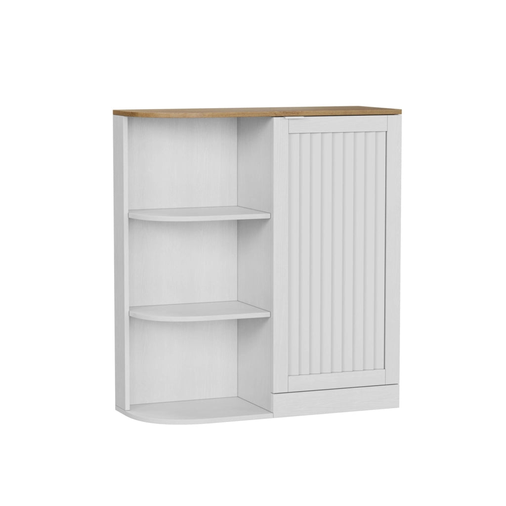 Mobile contenitore bianco e rovere con ripiani regolabili