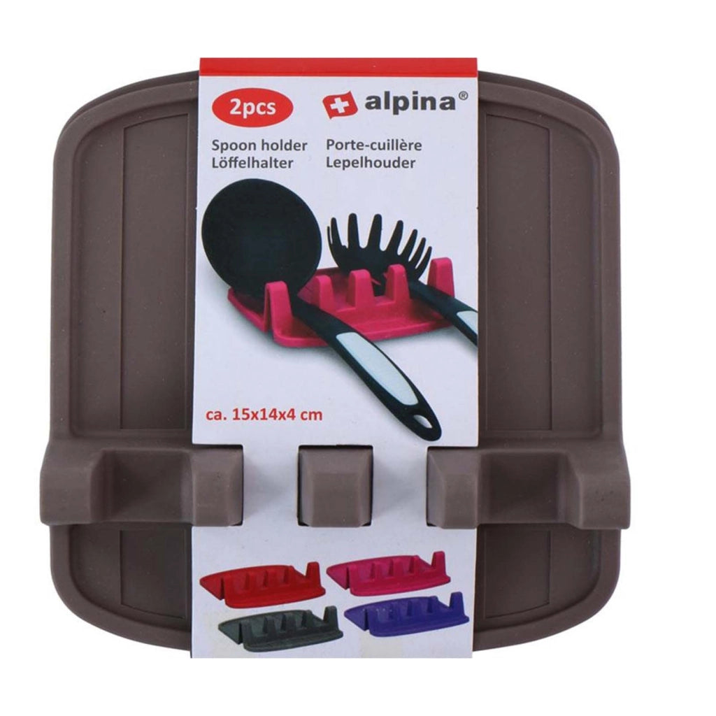 Porta cucchiaio compatto in silicone antiscivolo 15x14 cm Taupe Alpina