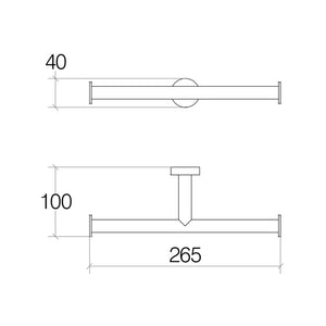Lineabeta - Portarotolo doppio Baketo in ottone cromato