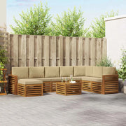 Set di divani da esterno 9 pz Naturale e Beige 3375338