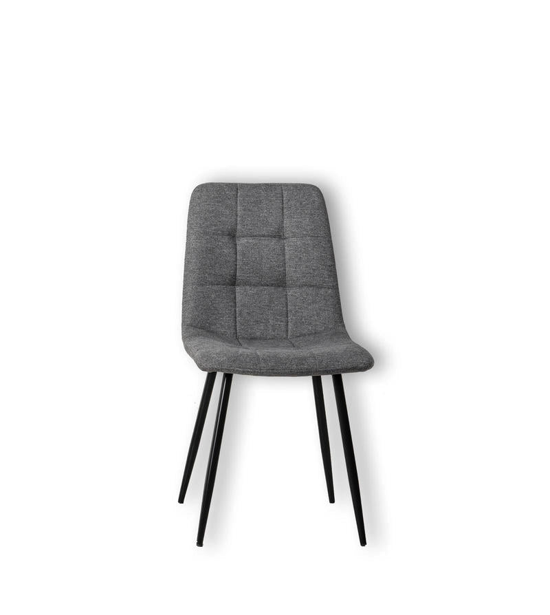 Set 4 Sedie 55x44xH81 cm in Tessuto e Metallo Alma Grigio Chiaro