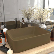 Lavandino Lusso-Lavabo-Lavello Crema Opaco 41x30x12 cm in Ceramica