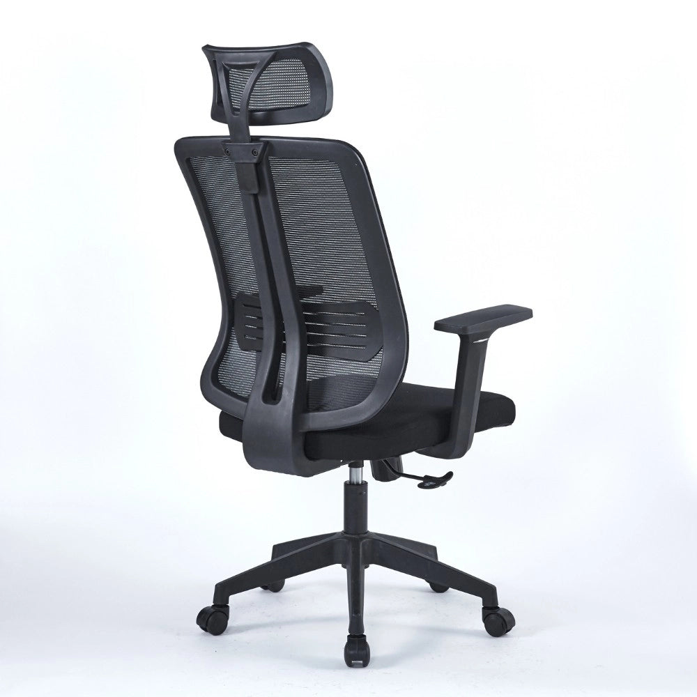 Poltrona ufficio in mesh nero 66x61x117 cm