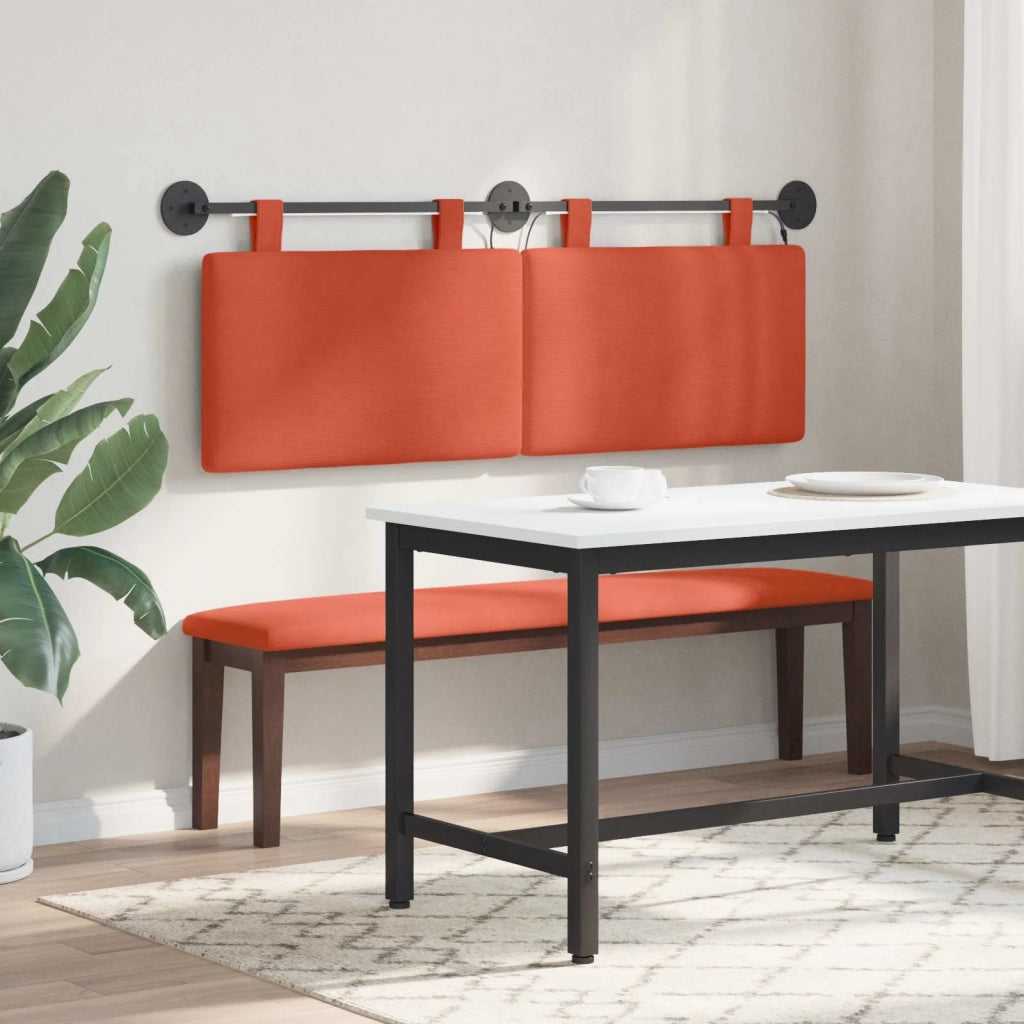 Testiera | Testata sospesa Con luce LED Rosso Arancio Tessuto in Cords