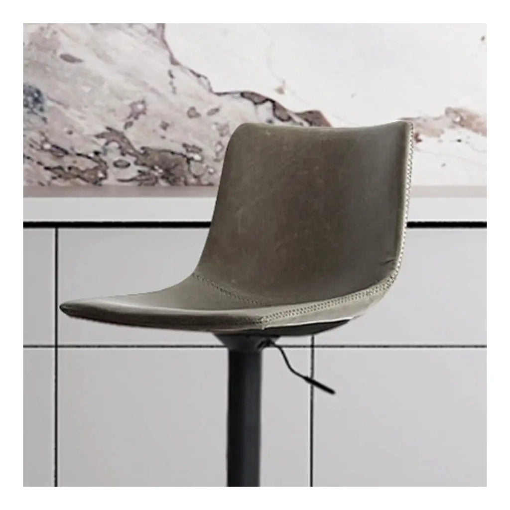Sgabello da bar SOUL – PU grigio – Altezza regolabile 88-109 cm – Piedi in metallo – Stile vintage