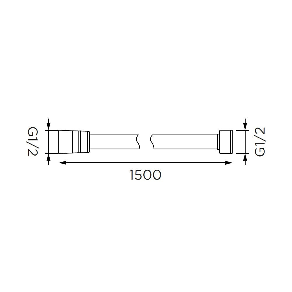 Flessibile doccia in pvc rinforzato argentato da 150 cm