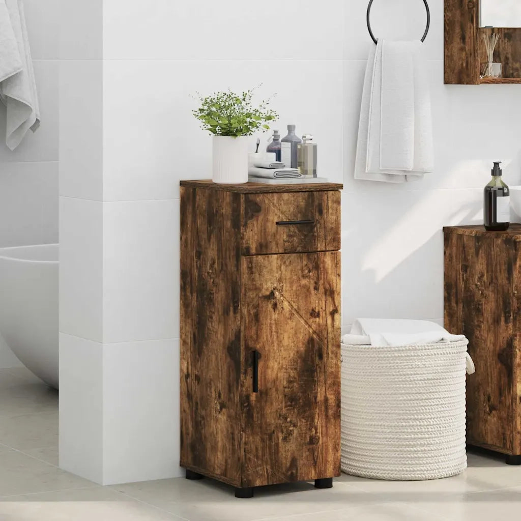 Mobile da Bagno con cassetto Rovere fumé 30 x 35 x 80 cm