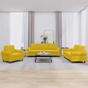 Set di Divani 3 pz con Cuscini giallo in Velluto 3202176