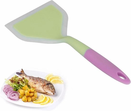 Spatola per pancakes in silicone - ampio e antiaderente - 1 pezzo - verde