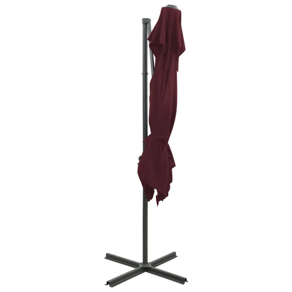 Ombrellone a braccio con doppio tetto 250 x 250 cm rosso bordeaux 02_0008570