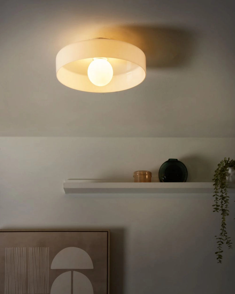 Lampada da soffitto con paralume in vetro bianco Apparecchio di illuminazione ad incasso per soffitti bassi