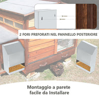 Mangiatoia per Galline 35x20x63 cm Capienza 23kg in Acciaio Zincato