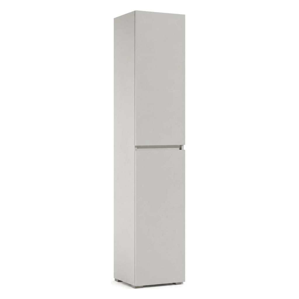 Daisuke, Armadio Multiuso 2 Ante 5 Ripiani Made in Italy, 45x195h cm Grigio Chiaro