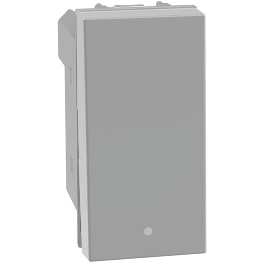 Pulsante in apertura Bticino MatixGO 1P NO-NC 10A 1 modulo grigio JG4034