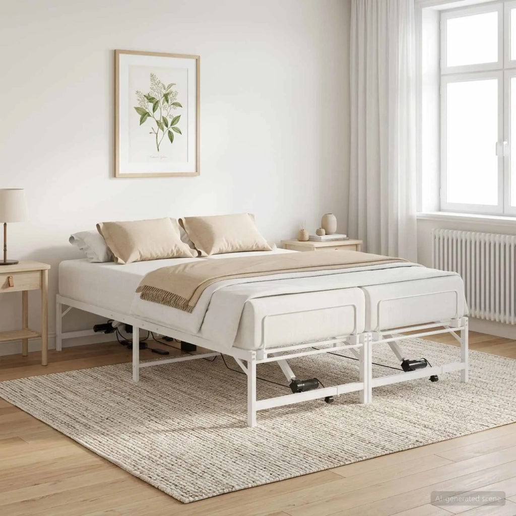 Telaio Letto Elettrico Regolabile Bianco 140 x 200 cm Acciaio 3438632