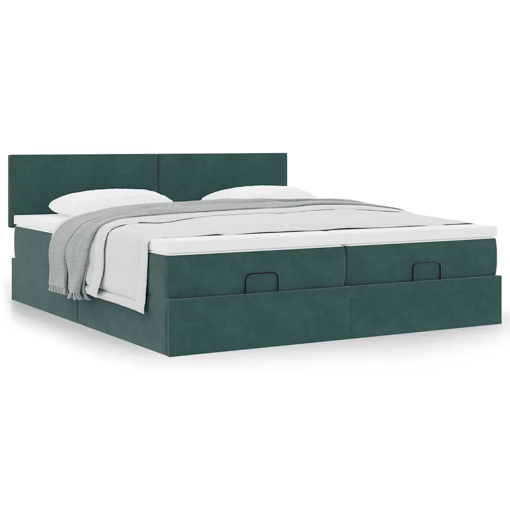 Struttura Letto Pouf con Materassi 180x200 cm Velluto 3312059
