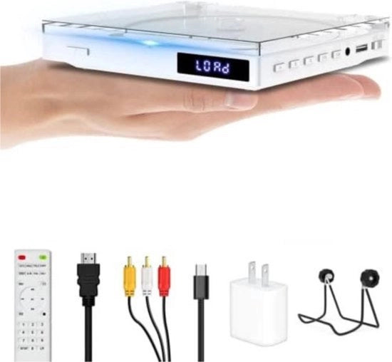 Lettori DVD con HDMI - Lettore DVD con connessione HDMI - Lettore DVD HDMI - Lettore DVD portatile - Bianco - 0,31kg