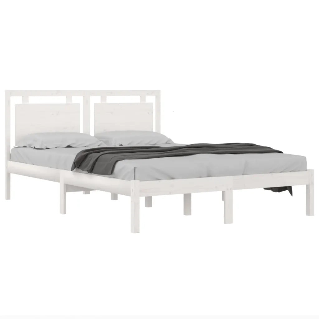 Giroletto-Struttura Letto Bianco in Legno Massello 120x200 cm 949614