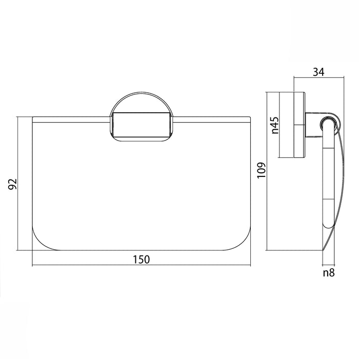 Lineabeta - Portarotolo con coperchio Baketo in ottone nero