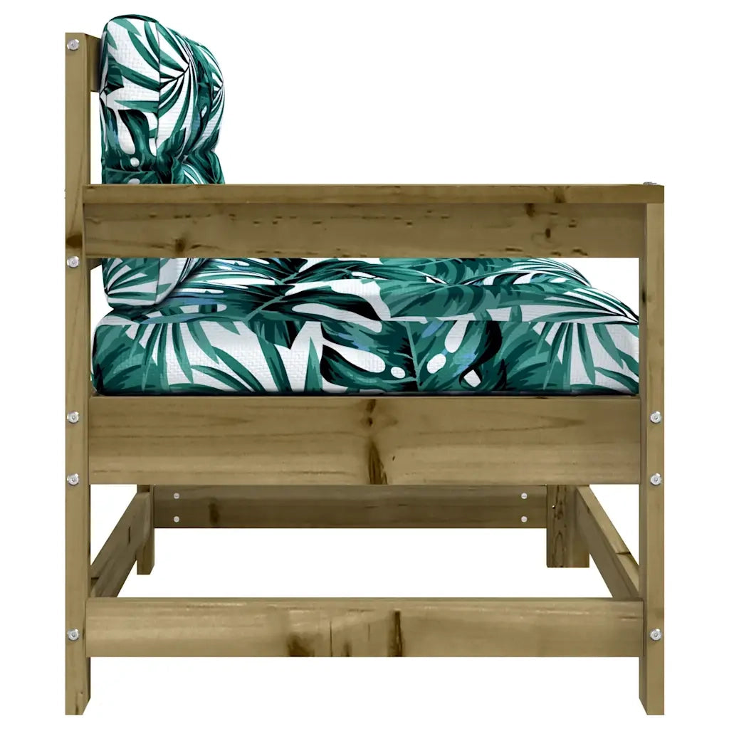 Sedie da Giardino con Cuscini 2 pz-Sedia da esterno in Legno Impregnato di Pino