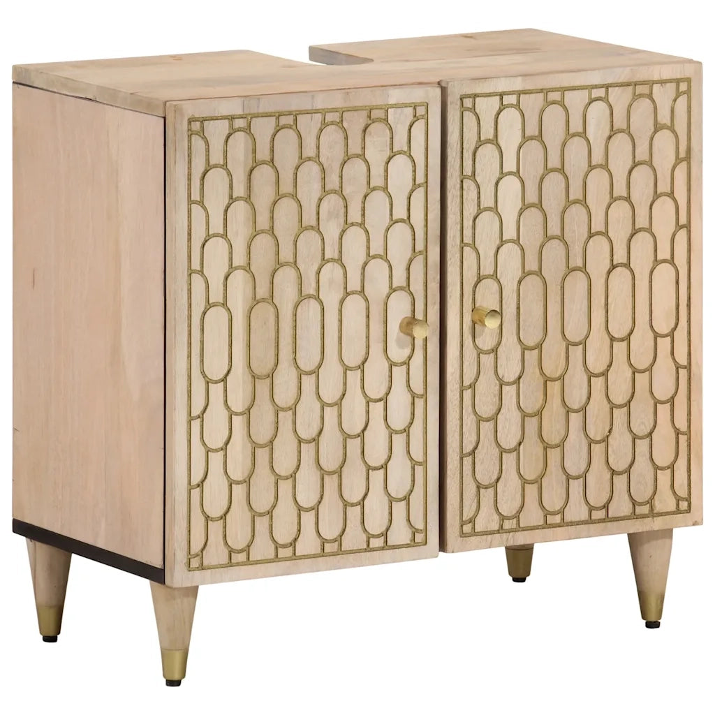 Mobile Lavabo da Bagno 62x33x58cm in Legno Massello di Mango 358267
