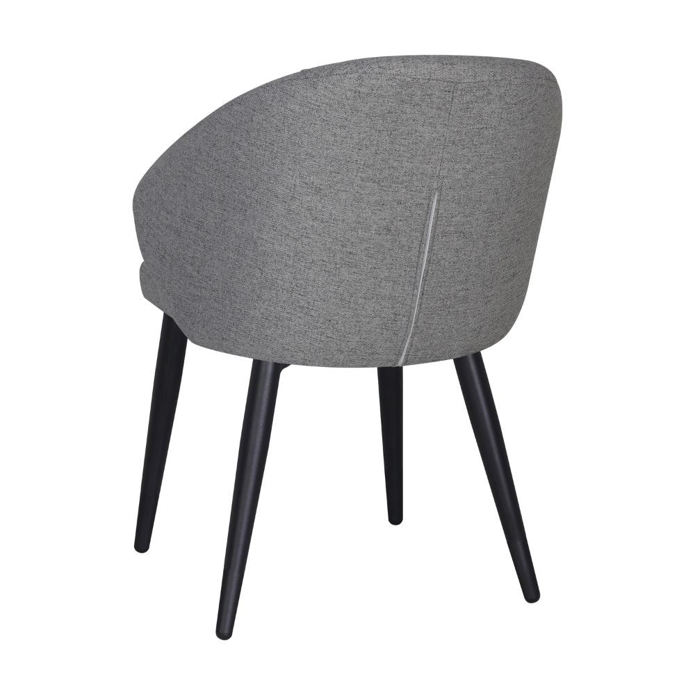 Set 2 Sedie imbottite Patya in tessuto grigio cenere con gambe nere – Comfort essenziale e carattere moderno