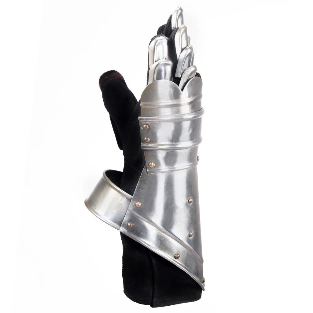 Guanti da Cavaliere Medievale Replica LARP in Argento Acciaio cod mxl 69438