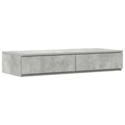 Cassetti per letto | Comodino | Armadio da Notte | Mobiletto da notte Grigio cemento 100 x 36,5 x 16,5 cm