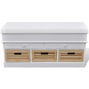 Panca da ingresso con contenitore cuscino e 2 cassetti bianca 02_0021278