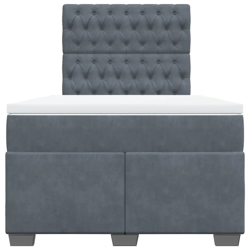 Giroletto a Molle con Materasso Grigio Scuro 120x200 cm Velluto 3293189