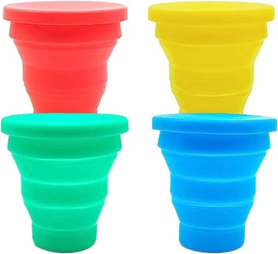 Set di bicchieri in silicone pieghevoli - 4 pezzi - 170 ml - bicchieri portatili e riciclabili