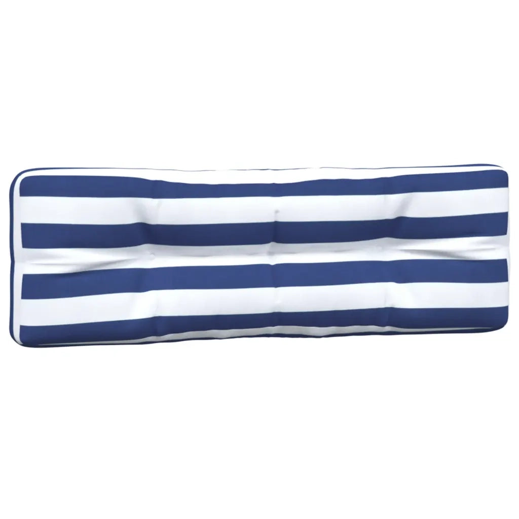 Cuscini per Pallet 2 pz Strisce Blu e Bianche in Tessuto 360748