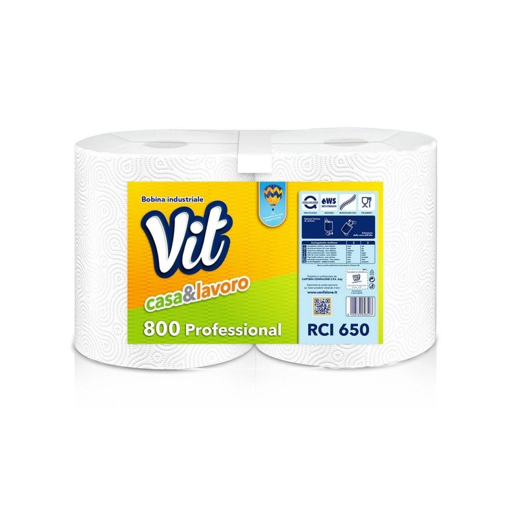 Carta asciugatutto a 2 veli 800 strappi - blister da 2 rotoli