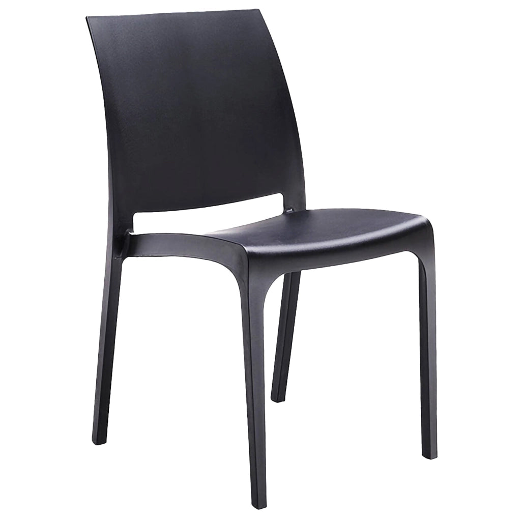 Sedia da esterno Camo, Seggiola da giardino, Seduta outdoor multiuso, Panchina da giardino, Made in Italy, 54x46 h80 cm, Antracite