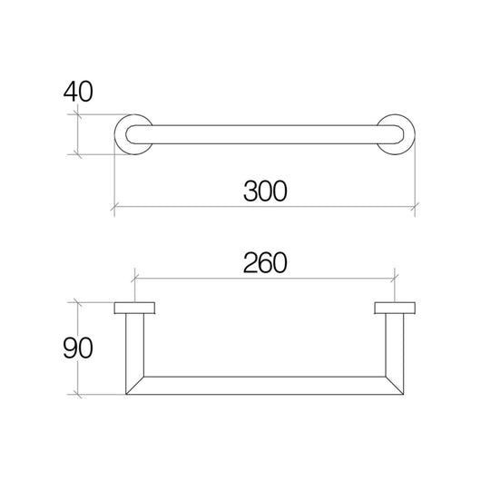 Lineabeta - Porta asciugamani Baketo in ottone nero L.30 cm