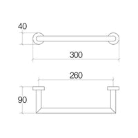 Lineabeta - Porta asciugamani Baketo in ottone cromato L.30 cm